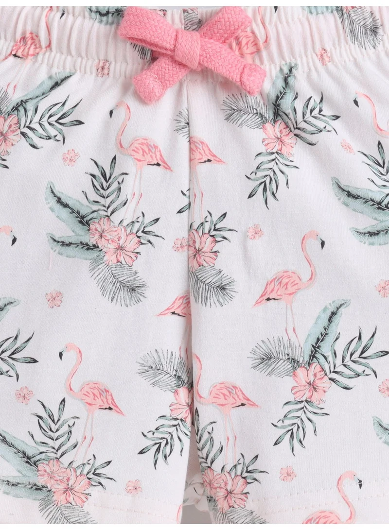 Victor And Jane  Girls Flamingo Print Cotton Pajama Set – T-Shirt & Shorts Nightwear for Women | Best Price UAE